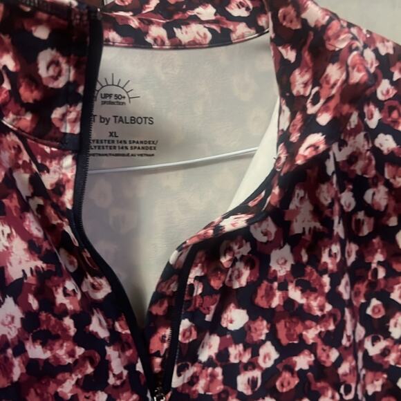 T BY‎ TALBOTS 1/4 ZIP FLORAL JACKET SIZE XL - Picture 4 of 8